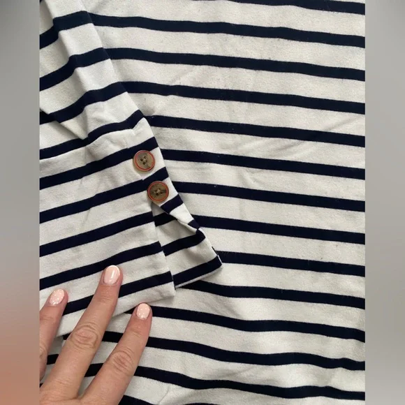 J. Jill Navy and White Striped Top - Picture 2 of 6